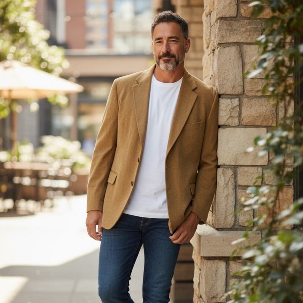 OLEG CASSINI Men’s 50L Tan Suede Sport coat Blazer